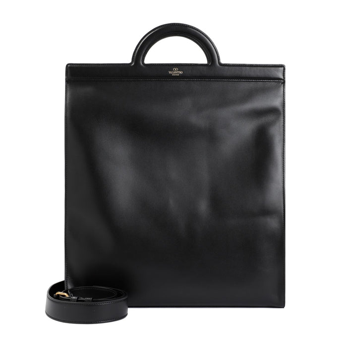 Valentino Garavani Black Leather Shopping Bag
