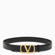 Valentino Garavani Vlogo Black/Gold Leather Belt