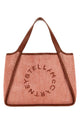 Stella Mccartney Pink Raffia Stella Logo Shopping Bag
