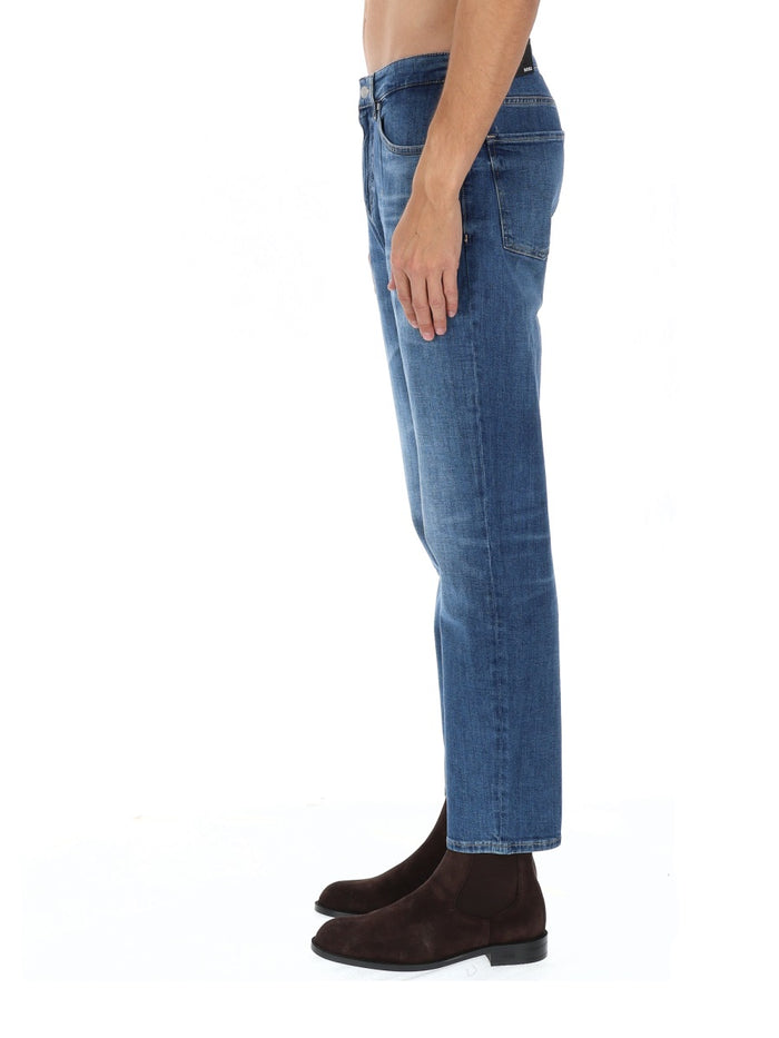 Boss Blue Cotton-Blend Jeans