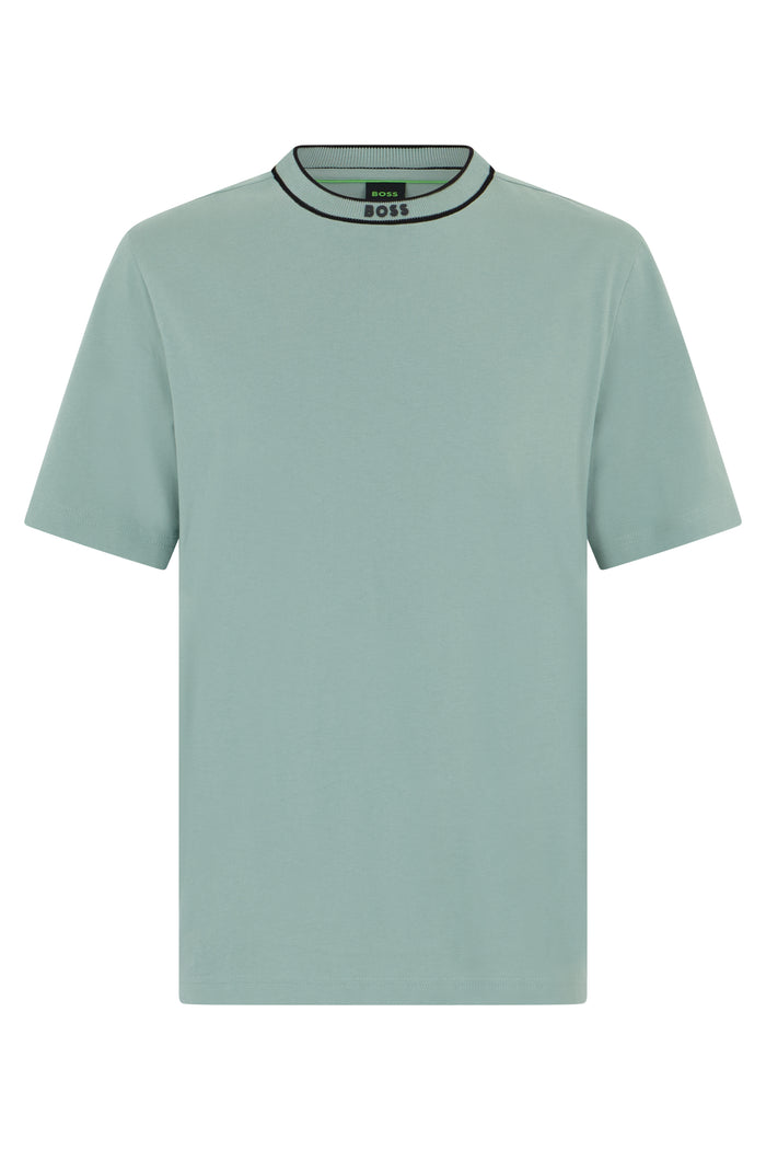 Boss Pastel Green T-Shirt In Soft Cotton