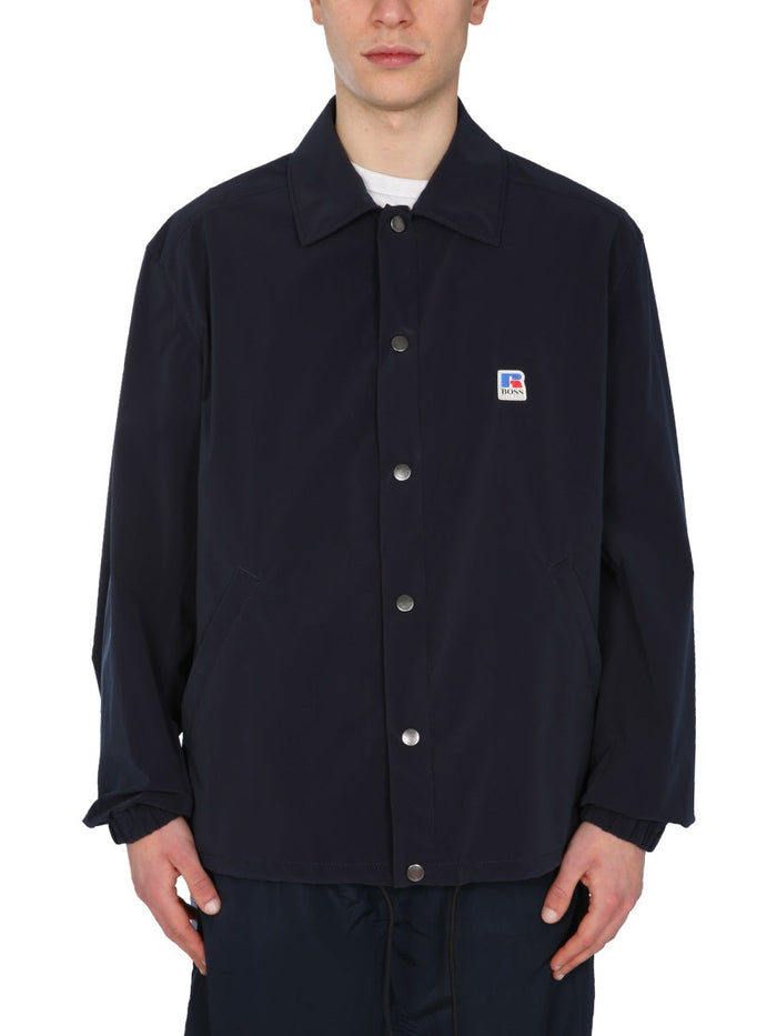 Boss Relaxed Fit Jacket With Boss X Russell Athletic Logo
