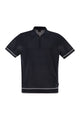 Boss Linen And Viscose Polo Shirt With Zip And Contrast Trims