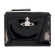 Vivienne Westwood Black Slim Flap Card Holder With Crystalembellished Orb Bas Relief