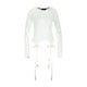 Simone Rocha Bow Tail Easy Long Sleeve T-Shirt - - Synthetic - Ivory