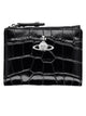 Vivienne Westwood Slim Flap Crocodileembossed Leather Card Holder, Black