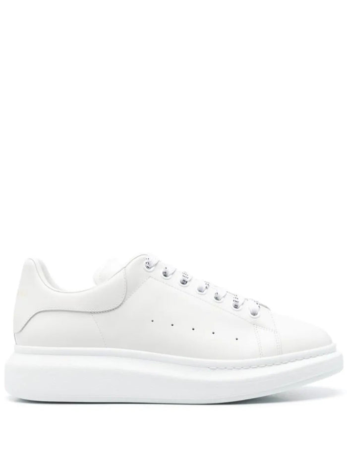 Alexander Mcqueen White Lace Up Logo Sneakers