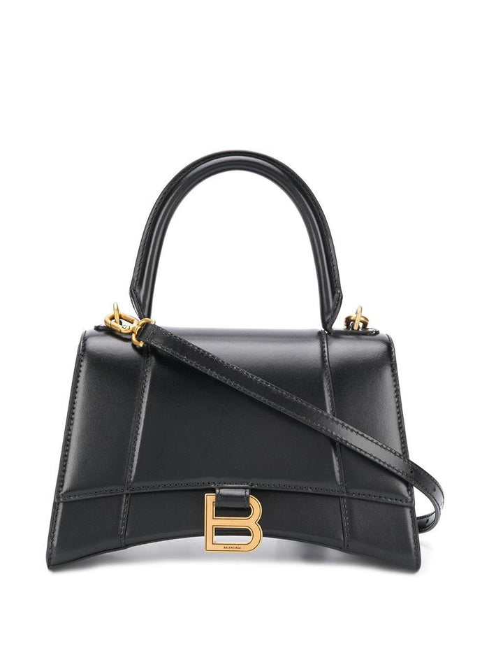 Balenciaga Black Leather Small Hourglass Handbag
