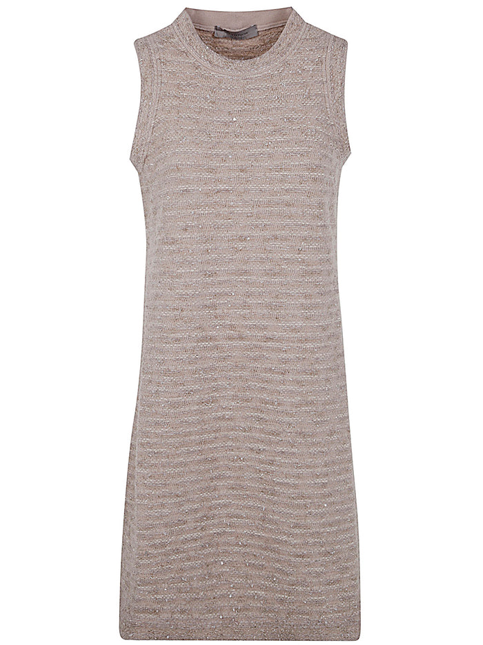 D.exterior Pattern Crystal Sleeveless Dress