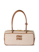 Miu Miu Beige Cotton Calf Leather Handbag