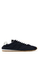 Miu Miu Navy Blue Fabric And Suede Sneakers