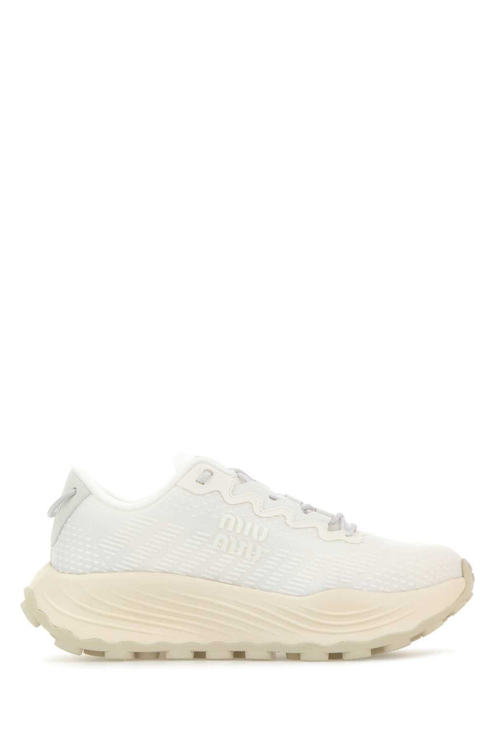 Miu Miu White Fabric Sneakers