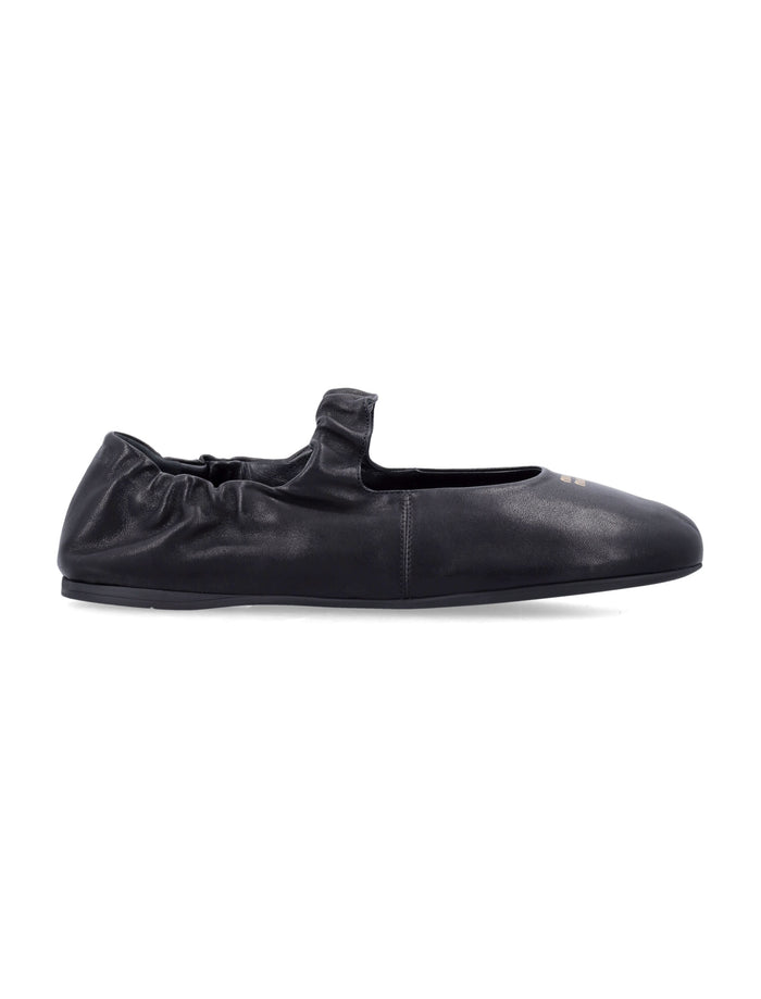 Miu Miu Miu Miu Ruches Nappa Leather Ballerinas
