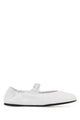 Miu Miu White Nappa Leather Ballerinas