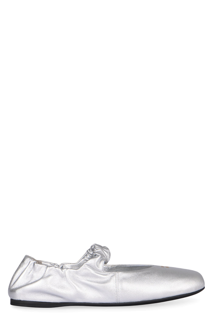Miu Miu Ruffled Ballerinas In Nappa