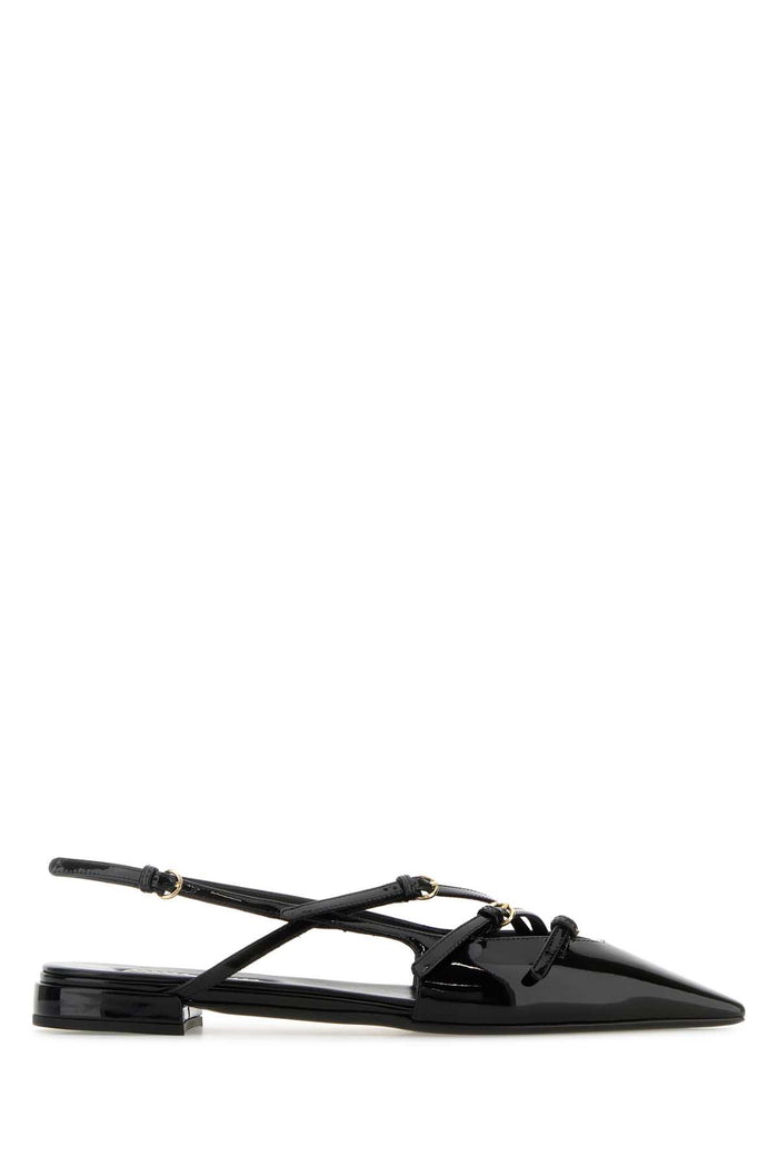 Miu Miu Black Leather Ballerinas