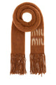 Miu Miu Rust Mohairblend Scarf With Logo