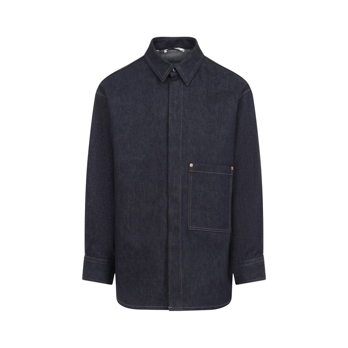 Valentino Garavani Dark Blue Denim Oversize Shirt