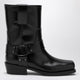 Valentino Garavani Black Leather Biker Rockstud Low Boot