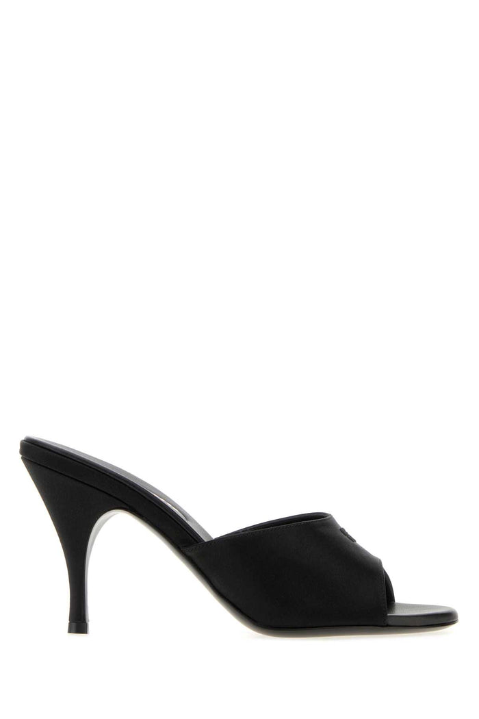 Miu Miu Black Satin Mules