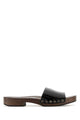 Miu Miu Black Leather Clogs