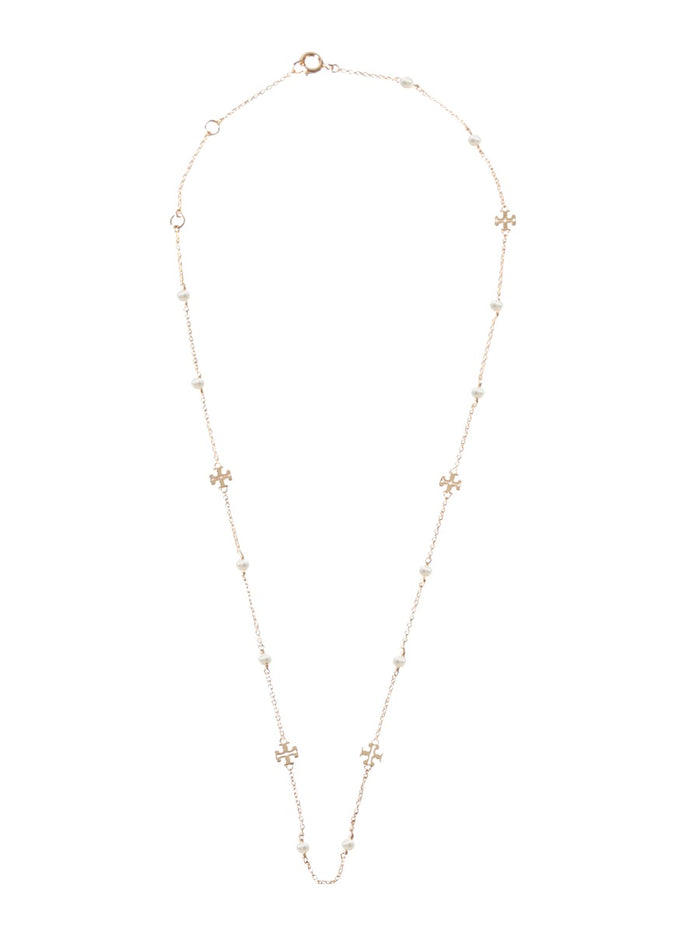 Tory Burch Collana "Kira" Con Logo E Perle