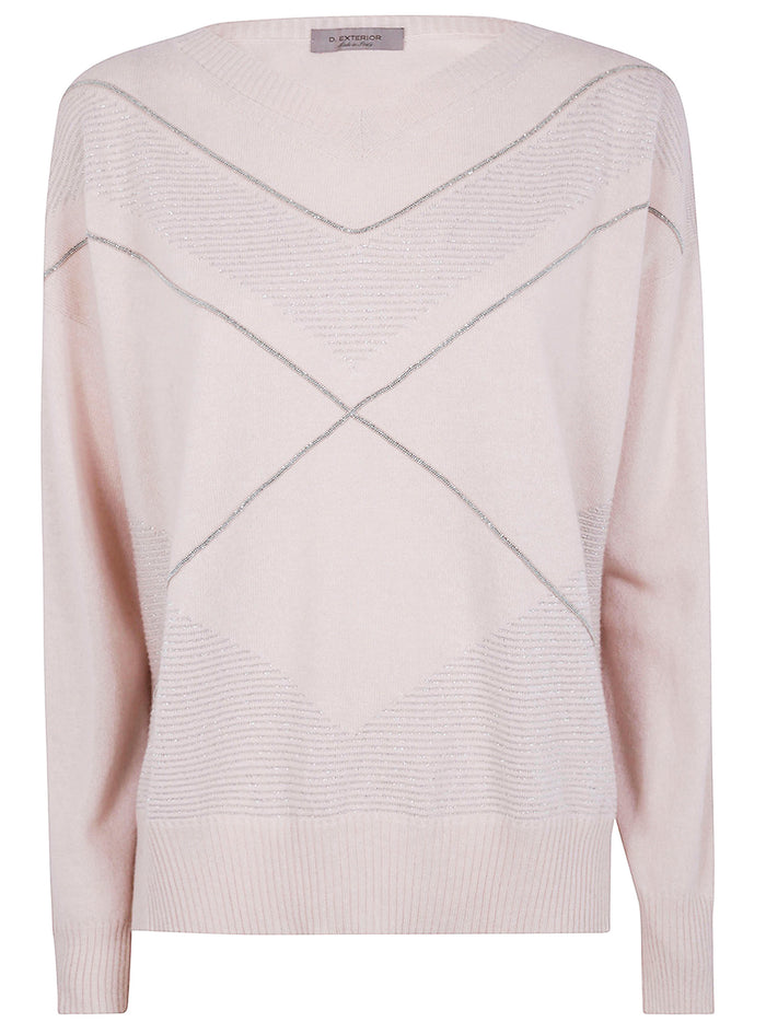 D.exterior V Neck Intarsio Lux Sweater