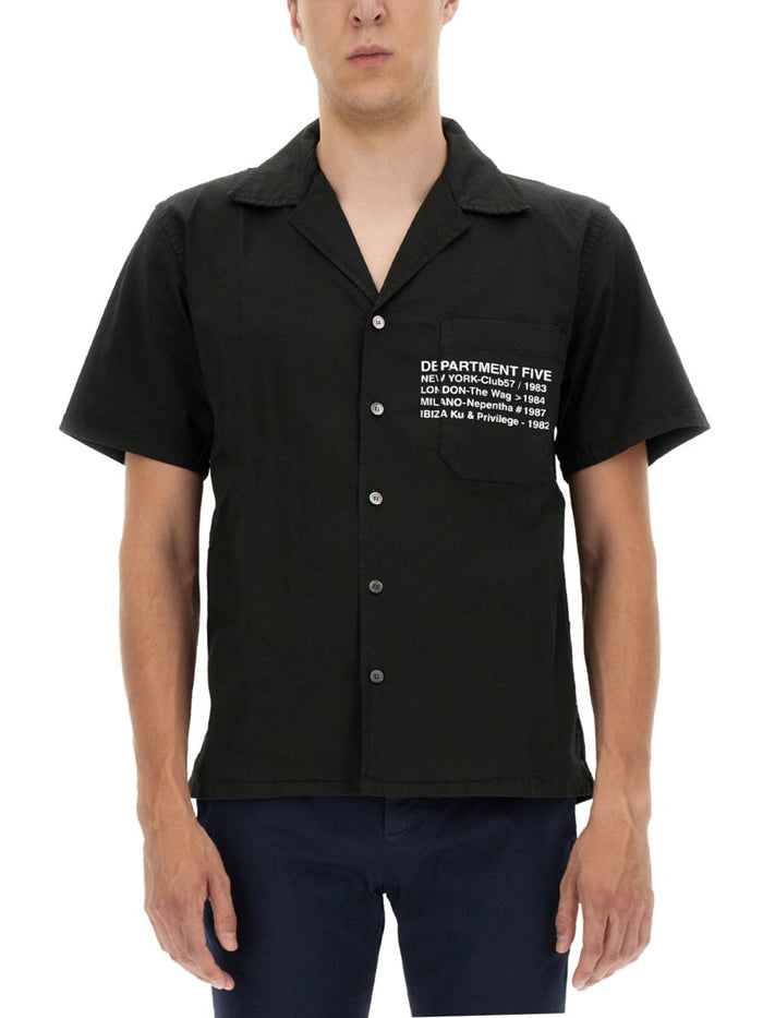 Department Five Hawaiian Shirt With Logo Print