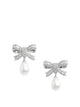 Self-Portrait Crystal Bow Pearl Droplet Earrings