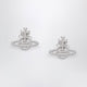 Vivienne Westwood Platinum-Tone Metal Orb Earrings With Crystals