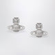 Vivienne Westwood Platinumtone Metal Orb Earrings With Crystals