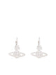 Vivienne Westwood Platinum Crystal Brass Earrings