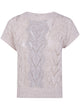 D.exterior Braids Linen Crystals Boat Neck Sweater