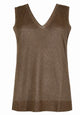 D.exterior Brown Lurex-Knit Metallic Finish Top