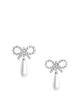 Self-Portrait Crystal Bow Pearl Earrings