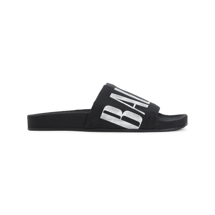 Balenciaga Black Canvas Pool Slippers