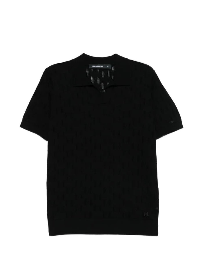 Karl Lagerfeld Karl Lagerfeld Logo Pattern Polo Shirt