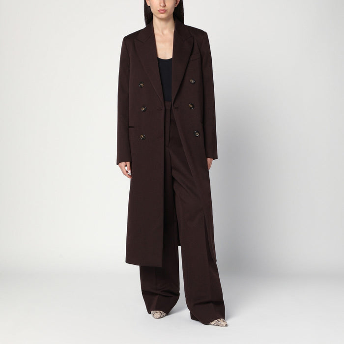 Stella Mccartney Double-Breasted Plum Wool Coat