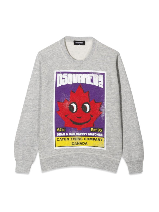 Dsquared Sweatshirt Crewneck Front Leaf Print