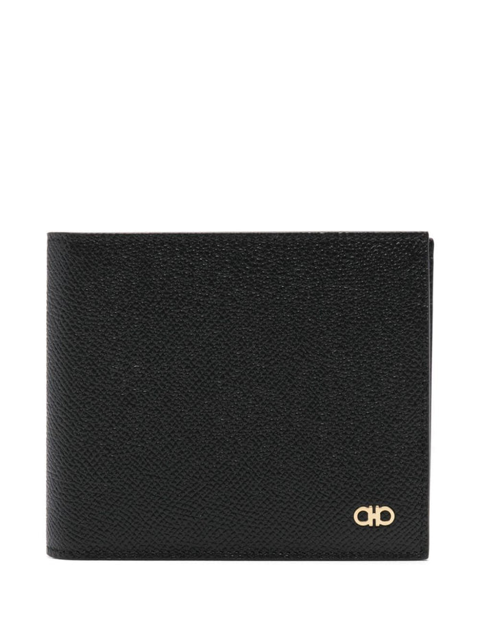 Ferragamo Gancini Hammered Leather Wallet