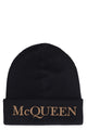 Alexander Mcqueen Black Cashmere Beanie Hat