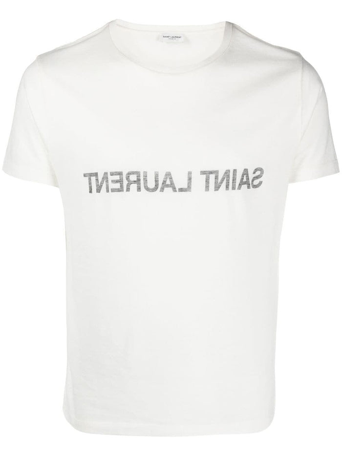 Saint Laurent White Cotton T-Shirt