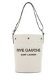 Saint Laurent Ivory Canvas Rive Gauche Bucket Bag