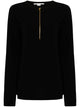 Stella Mccartney Iconic Zip Detailed Black Top