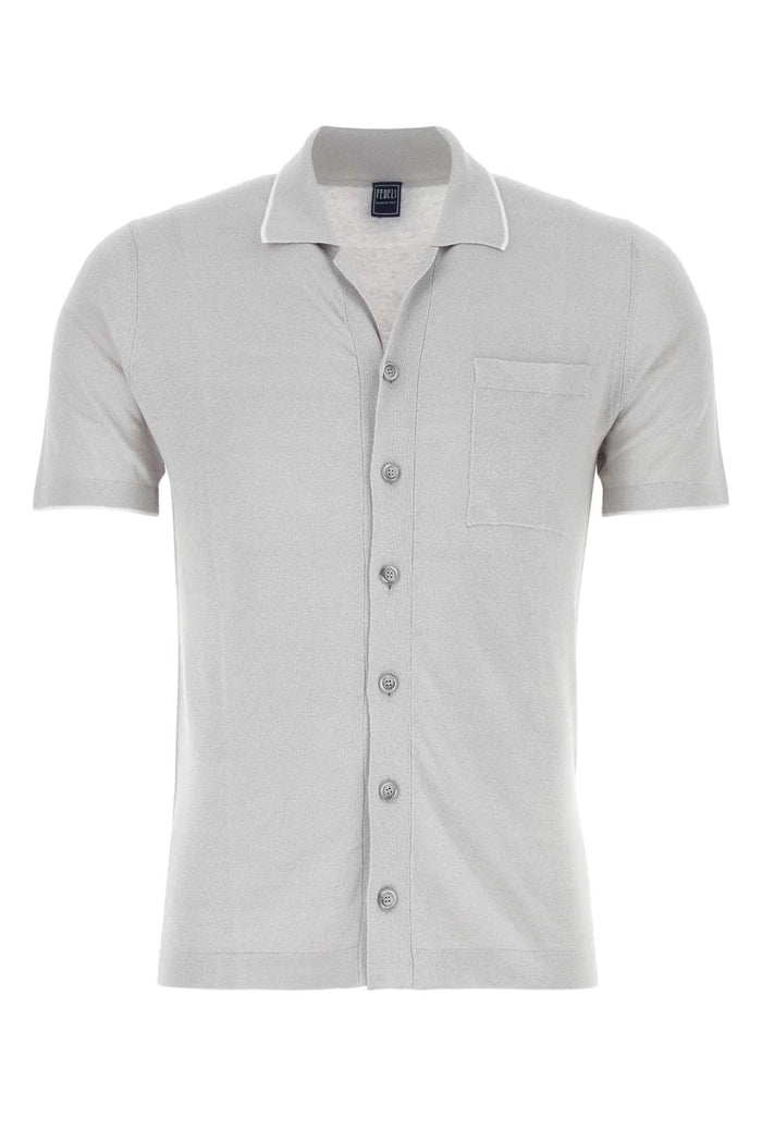 Fedeli Grey Linen Blend Cardigan