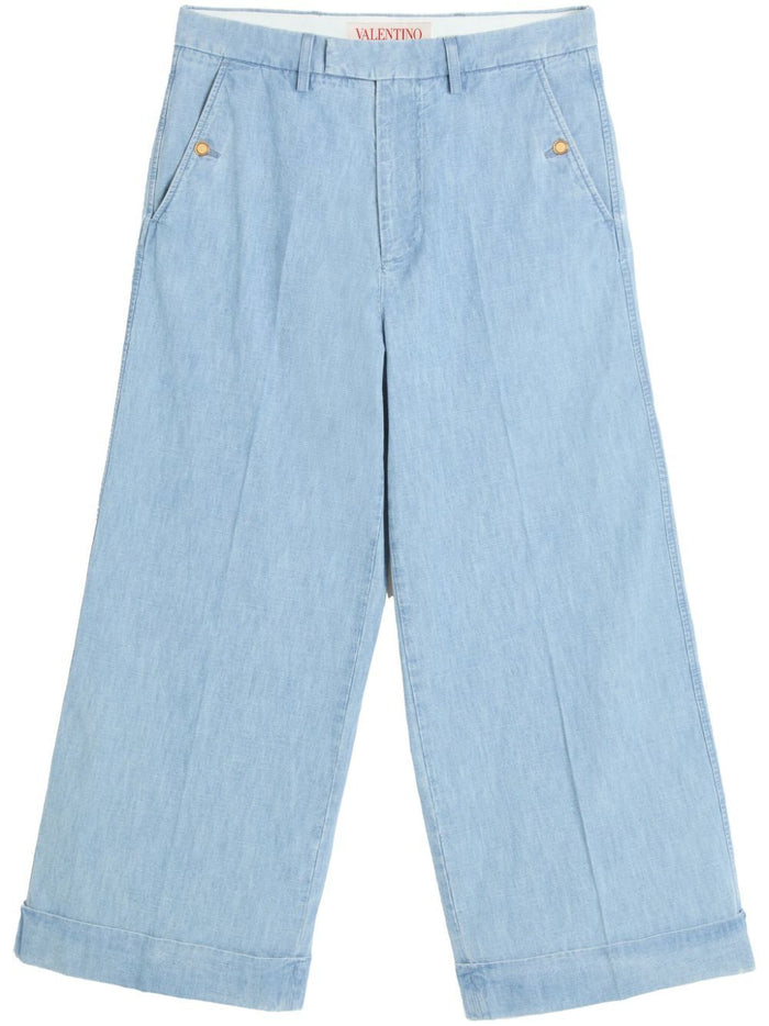 Valentino Garavani Light Blue Denim Wide-Leg Jeans