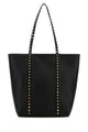 Valentino Garavani Black Leather Rockstud Shopping Bag