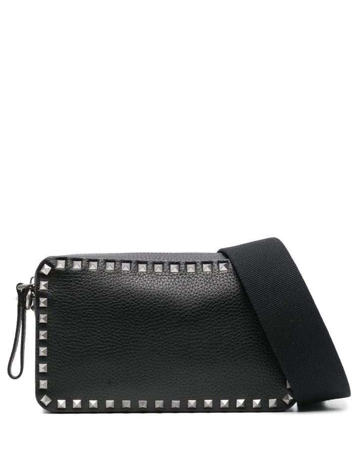 Valentino Garavani Black Leather Rockstud Crossbody Bag