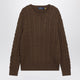 Polo Ralph Lauren Brown Cableknit Cotton Crewneck Sweater