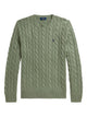 Ralph Lauren Green Cable Knit Cotton Sweater